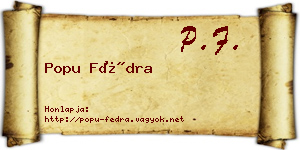 Popu Fédra névjegykártya